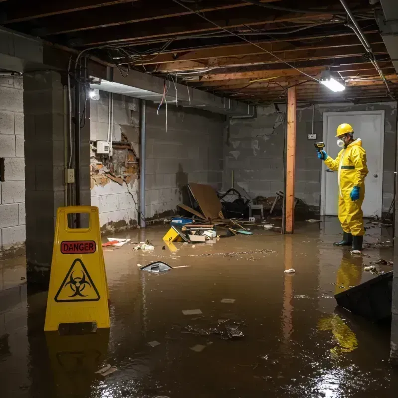 Flooded Basement Electrical Hazard in Orland Hills, IL Property